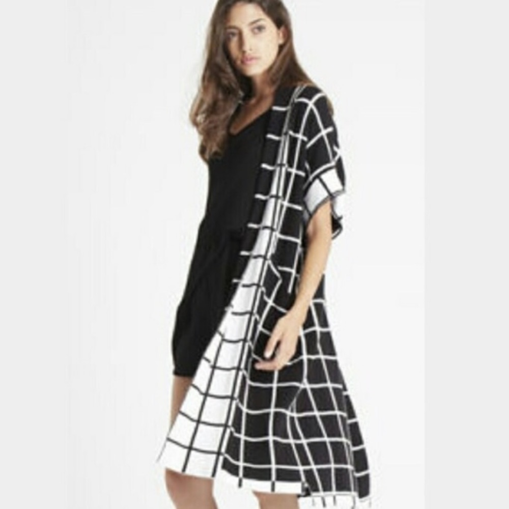 Donating 1/8. Offers welcome! black and white check duster cardigan